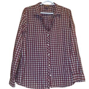 Eddie Bauer Plaid Button down womens 2XL